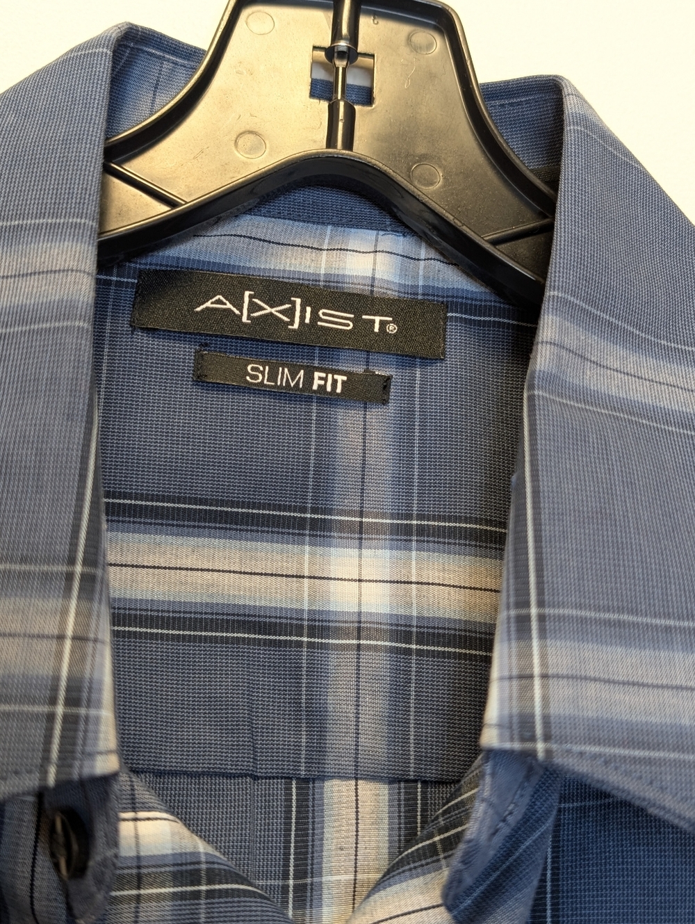 Axist Slim Fit Plaid Button Down Shirt XL Blue Short Sleeve Casual NWT - Picture 3 of 10